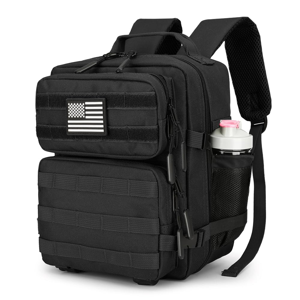 9L Mini Tactical Backpack for Men and Women Tactical Backpack Small for Hiking Small Tactical Bag（Black）