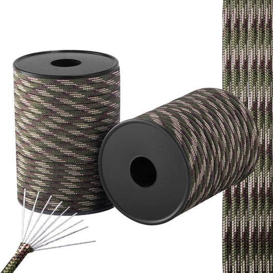 AZYM Paracord Rope9 Strand Parachute Cord 4mmTactical Paracord Ropefor CampingFishing Clothesline Hammock Outdoor HikingTentDIY Projects(Camo 30 M/98 FT)