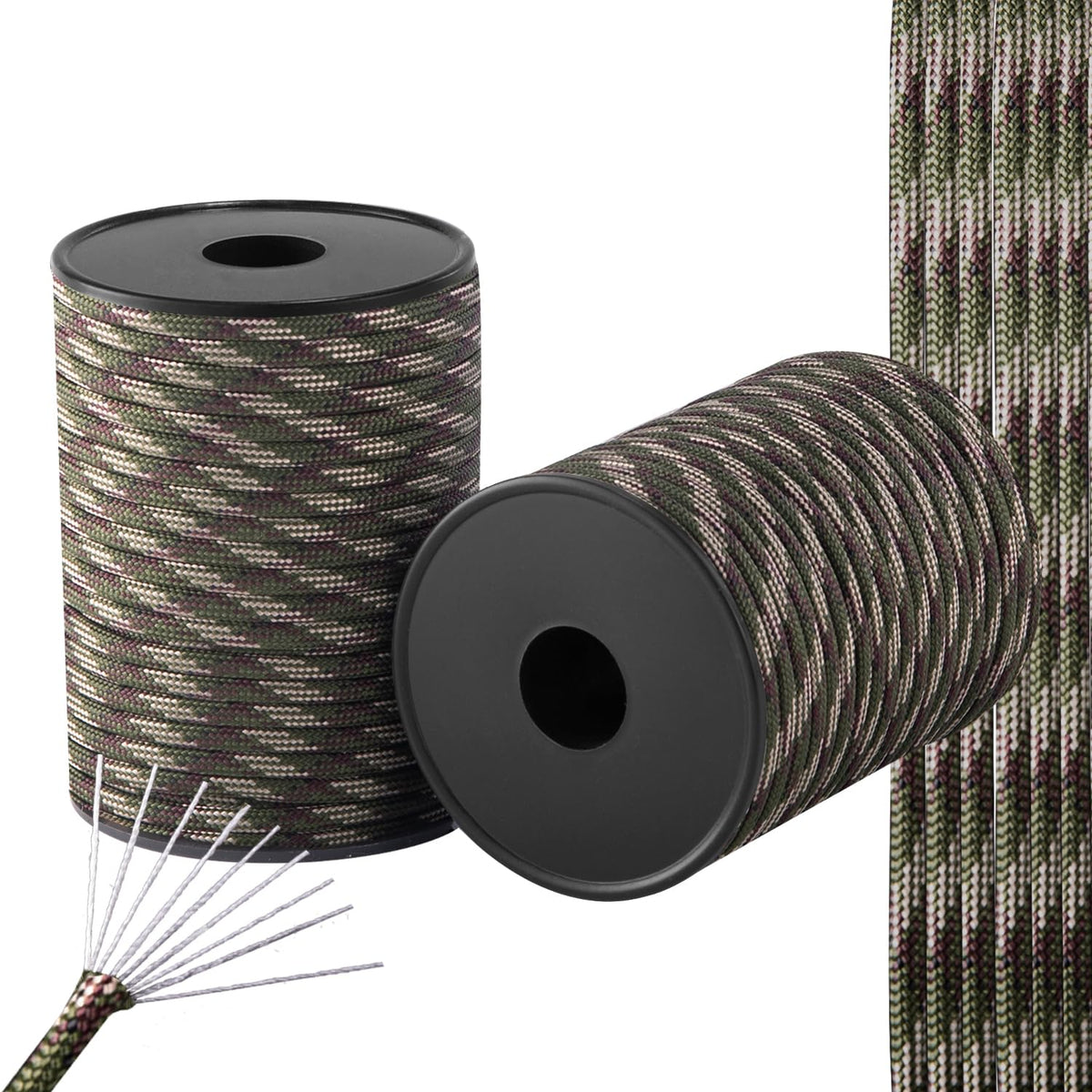 AZYM Paracord Rope9 Strand Parachute Cord 4mmTactical Paracord Ropefor CampingFishing Clothesline Hammock Outdoor HikingTentDIY Projects(Camo 30 M/98 FT)